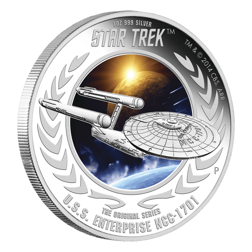 Pièce 1 once d'argent Épreuve numismatique Star Trek USS Enterprise NCC-1701 2015 | Monnaie de Perth
