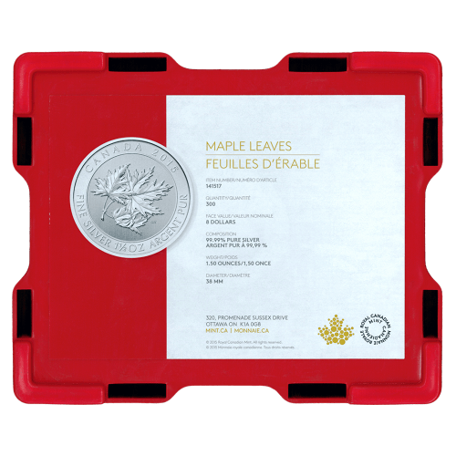 Boîte (monster box) vide rouge pour pièces d'argent de la MRC de 3/4 once à 1,5 once