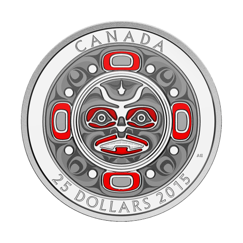 Set of 3 x 1 oz 2015 Singing Moon Mask Coloured Silver Coins