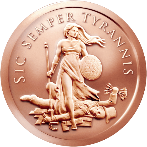 Ronde 5 onces de cuivre Sic Semper Tyrannis 2015