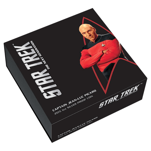 Pièce 1 once d'argent Épreuve numismatique Star Trek Capitaine Jean-Luc Picard 2015 | Monnaie de Perth