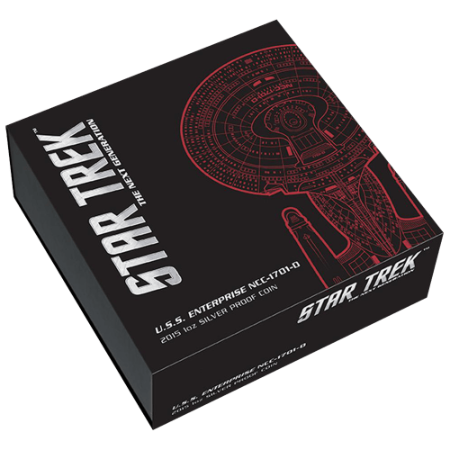 Pièce 1 once d'argent Épreuve numismatique Star Trek USS Enterprise NCC-1701-D 2015 | Monnaie de Perth