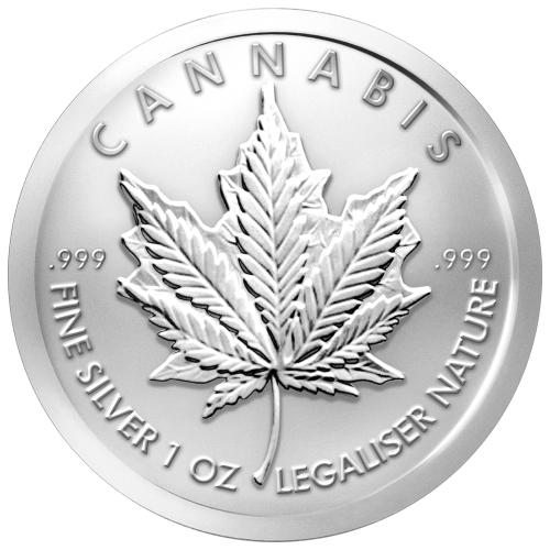 5 oz 2015 Cannabis Silver Round