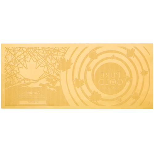 Plaquette 1/10 gramme en or mince Feuille d'érable