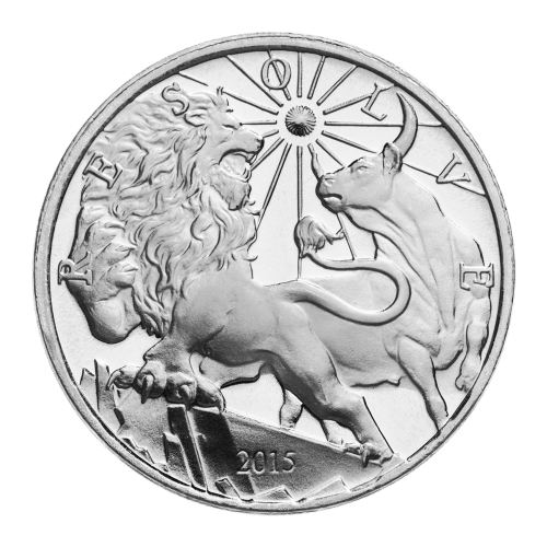 1 oz 2015 Modern Ancients Lion and Bull Silver Round