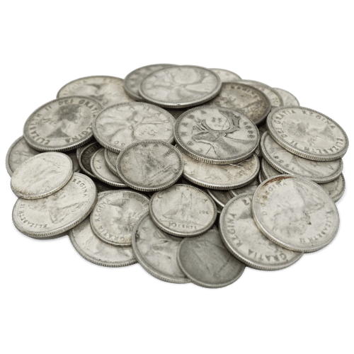 Sac de pièces d'argent pur à 80% de circulation Valeur nominale 10 $ | Monnaie royale canadienne