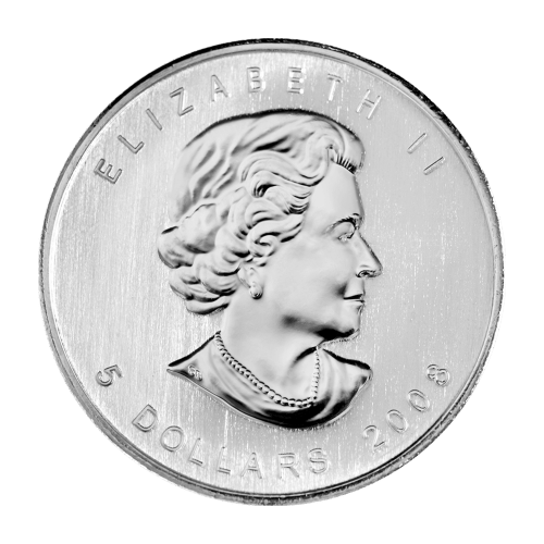 Pièce 1 once d'argent Feuille d'érable canadienne 2008