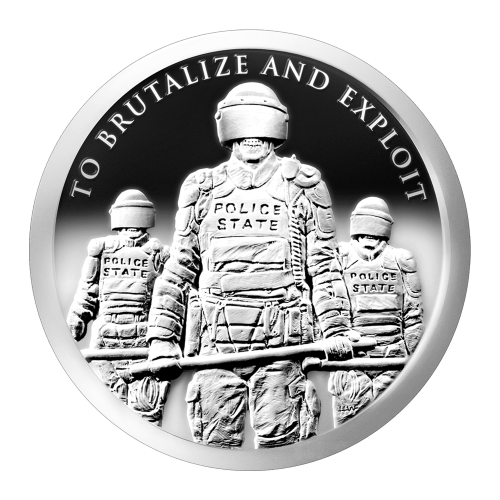 1 oz 2015 Slave Police Silver Proof-like Round