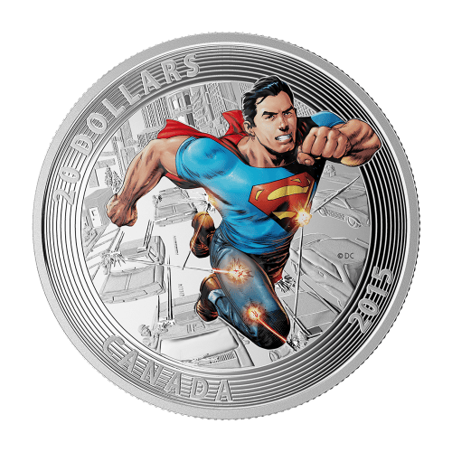 Pièce 1 once d'argent Couvertures de bandes dessinées emblématiques Superman™ | Bandes dessinées d'action N°1 2015