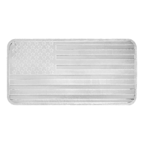 10 oz American Flag Silver Bar | Silvertowne Mint