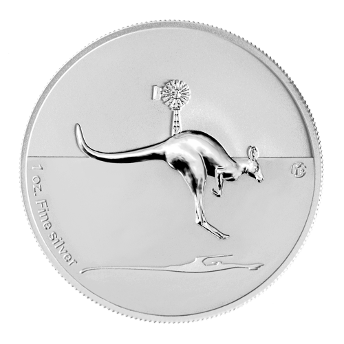 Pièce 1 once d'argent Kangourou Marque d'atelier F15 2013