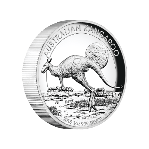 Pièce 1 once d'argent Épreuve numismatique Kangourou australien Haut relief 2015 | Monnaie de Perth