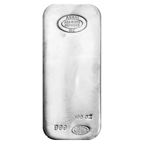 100 oz Silver Bar | Asahi Refining | Silver Gold Bull US