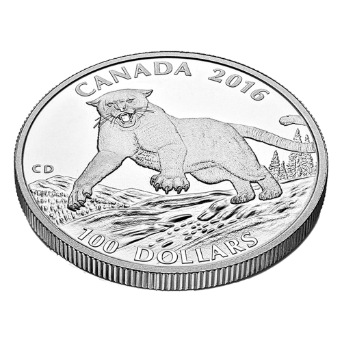 1 oz 2016 $100 for $100 Cougar Silver Coin