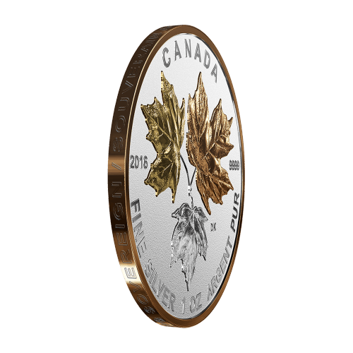 Ensemble divisionnaire Feuilles d'érable canadiennes 2016 - Pièces d'argent plaqué or Un règne historique
