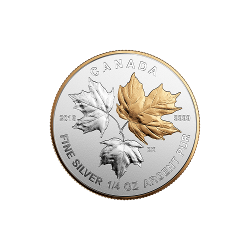 Ensemble divisionnaire Feuilles d'érable canadiennes 2016 - Pièces d'argent plaqué or Un règne historique