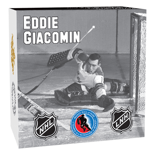 Pièce 1/2 once d'argent Épreuve numismatique Gardiens de but | Eddie Giacomin 2015