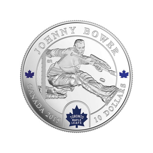 Pièce 1/2 once d'argent Épreuve numismatique Gardiens de but | Johnny Bower 2015