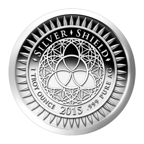 Ronde 1 once d'argent Semblable à Épreuve numismatique Conscients et Préparés Silver Shield 2015