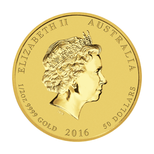 Pièce 1/2 once d'or Lunaire Année du Singe 2016 | Monnaie de Perth
