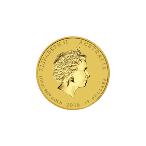 Pièce 1/10 once d'or Lunaire Année du Singe 2016 | Monnaie de Perth