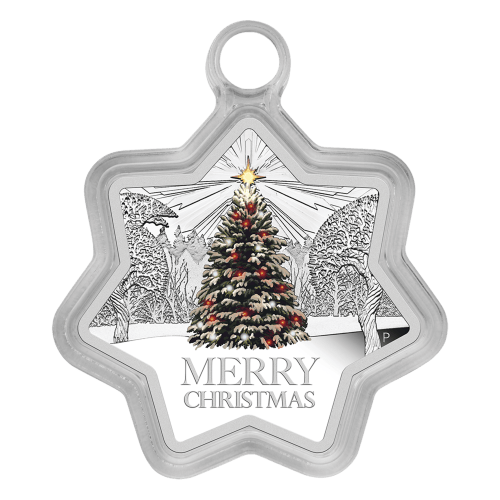 Pièce 1 once d'argent Épreuve numismatique en forme d'étoile de Noël 2015 | Monnaie de Perth