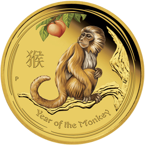 1 oz 2016 Lunar Year of the Monkey Colourized Gold Proof Coin | Perth Mint