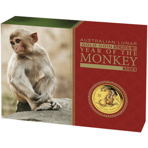 1 oz 2016 Lunar Year of the Monkey Colourized Gold Proof Coin | Perth Mint