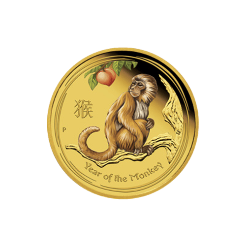 1/4 oz 2016 Lunar Year of the Monkey Colourized Gold Proof Coin | Perth Mint