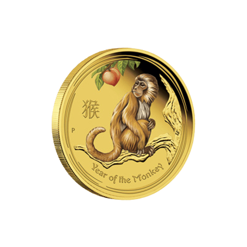 1/4 oz 2016 Lunar Year of the Monkey Colourized Gold Proof Coin | Perth Mint