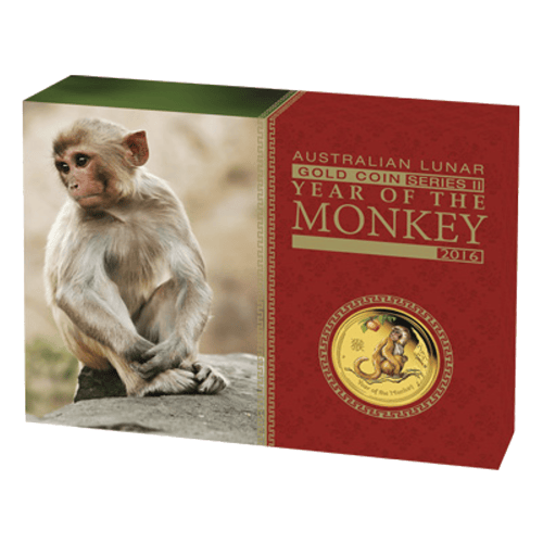 1/4 oz 2016 Lunar Year of the Monkey Colourized Gold Proof Coin | Perth Mint