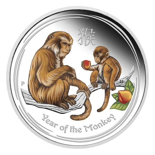 1 oz 2016 Lunar Year of the Monkey Colourized Silver Proof Coin | Perth Mint