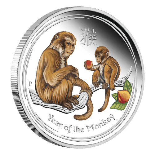 1 oz 2016 Lunar Year of the Monkey Colourized Silver Proof Coin | Perth Mint