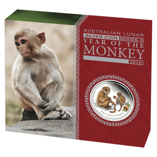 1 oz 2016 Lunar Year of the Monkey Colourized Silver Proof Coin | Perth Mint