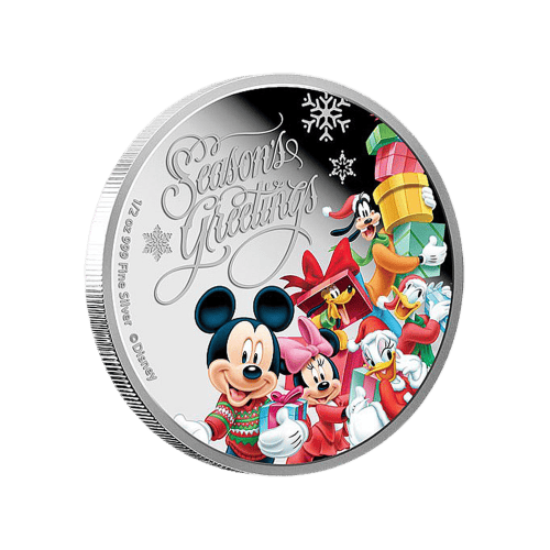 Pièce 1/2 once d'argent Épreuve numismatique Vœux de fin d'année Disney 2015