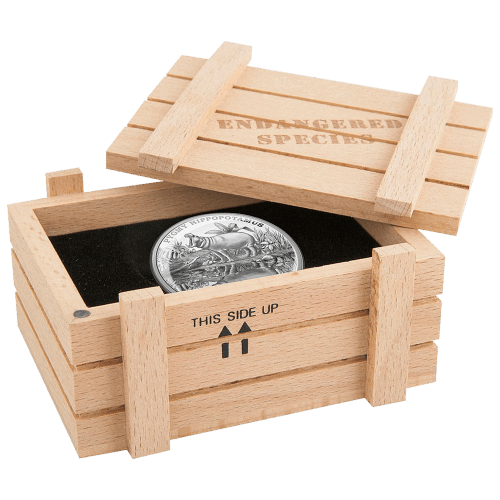 1 oz 2015 Endangered Species Pygmy Hippopotamus Silver Proof Coin | New Zealand Mint