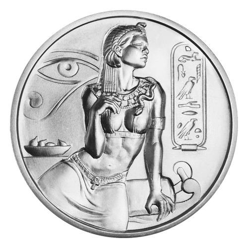 Ronde 2 onces d'argent Très haut relief Cléopâtre | Elemetal Mint