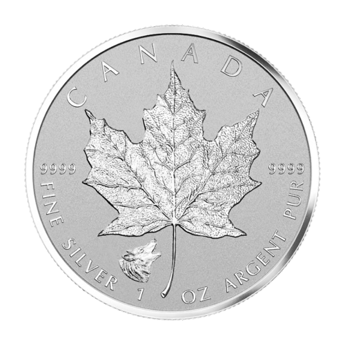 Pièce 1 once d'argent Feuille d'érable canadienne Marque d'atelier Loup 2016 | Monnaie royale canadienne