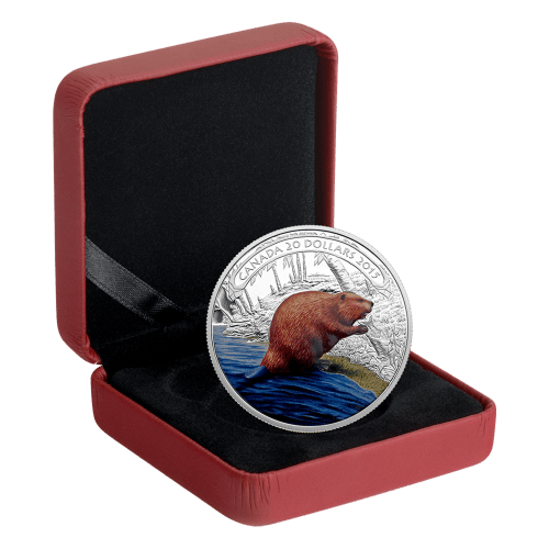 Pièce 1 once d'argent Épreuve numismatique Castor au travail 2015