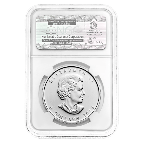 Pièce 1 once d'argent Bison des bois NGC MS-69 avec étiquette Canada 2013