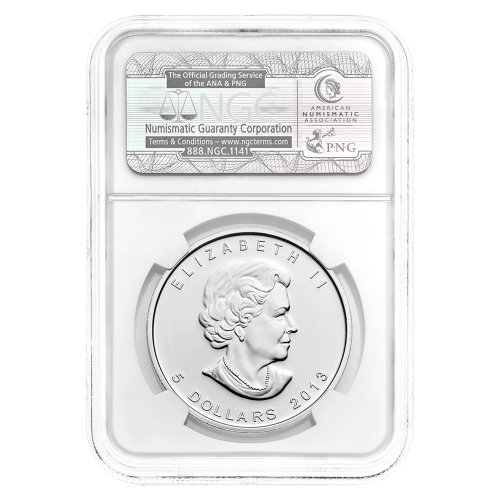 Pièce 1 once d'argent Bison des bois NGC MS-68 avec étiquette Canada 2013
