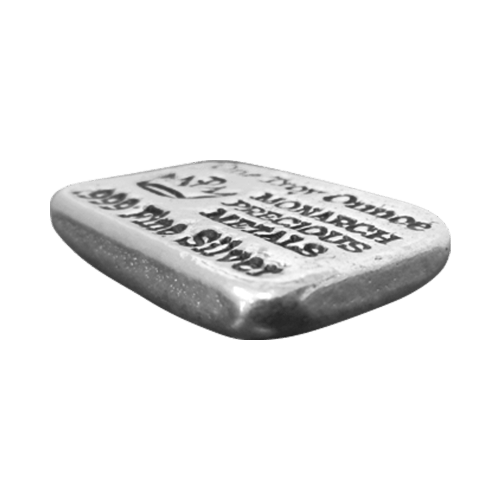 1 once Lingot d'argent coulé à la main | Monarch Precious Metals