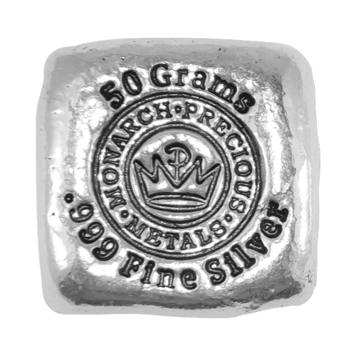 50 gram Hand Poured Silver Bar | Monarch Precious Metals