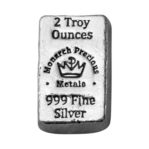 2 onces Lingot d'argent coulé à la main | Monarch Precious Metals