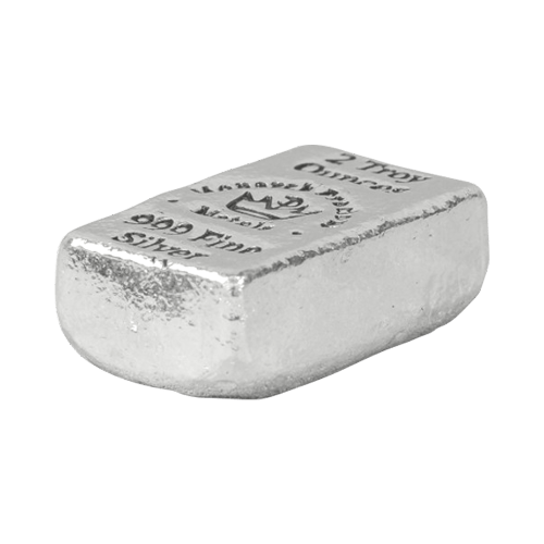 2 onces Lingot d'argent coulé à la main | Monarch Precious Metals