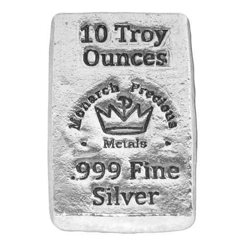 10 oz Hand Poured Stackable Silver Bar | Monarch Precious Metals