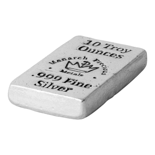 10 oz Hand Poured Stackable Silver Bar | Monarch Precious Metals