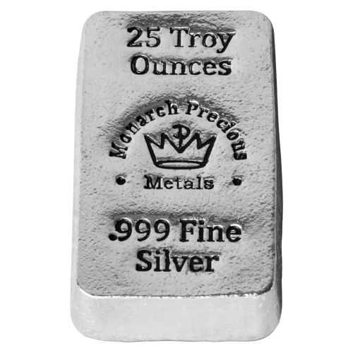 25 oz Hand Poured Silver Bar | Monarch Precious Metals