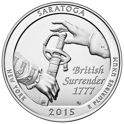 5 oz 2015 America the Beautiful Saratoga National Historic Park Silver Coin | United States Mint