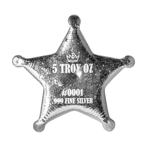 5 oz Hand Poured Sheriff Badge | Monarch Precious Metals